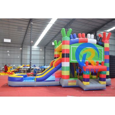 14 Anos de idade Negócios de qualidade Inflable Casa de salto com escorrega e piscina