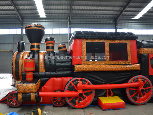 Commercial Inflatable Train Obstacle Course Combo Bounce House para Jogos de Crianças ao Ar Livre