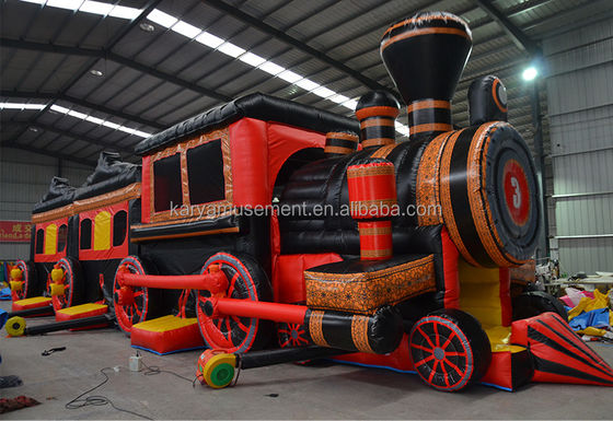 Commercial Inflatable Train Obstacle Course Combo Bounce House para Jogos de Crianças ao Ar Livre
