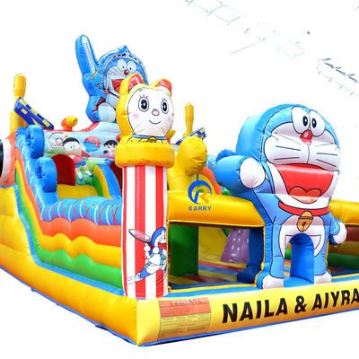 Logotipo personalizado Impresso Grande Castelo Inflável Combo Slide para crianças festa