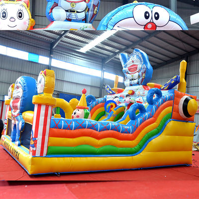 Logotipo personalizado Impresso Grande Castelo Inflável Combo Slide para crianças festa