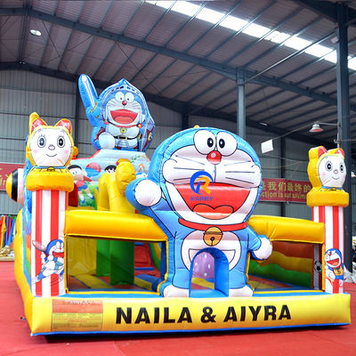 Logotipo personalizado Impresso Grande Castelo Inflável Combo Slide para crianças festa
