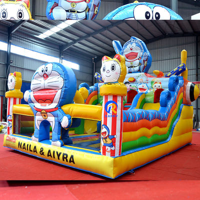 Logotipo personalizado Impresso Grande Castelo Inflável Combo Slide para crianças festa