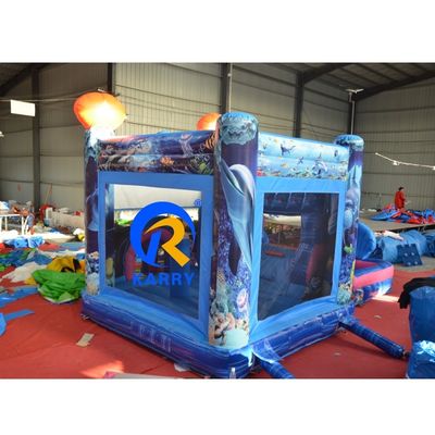 Parque aquático inflável com escorrega Unisex Blue Mermaid Bounce House e Big Pool