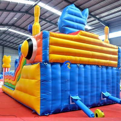 Logotipo personalizado Impresso Grande Castelo Inflável Combo Slide para crianças festa