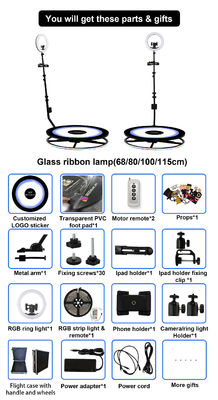 48h DHL Fast Shipping 360 Video Photobooth com LED Magic Mirror e iPad 115cm Case
