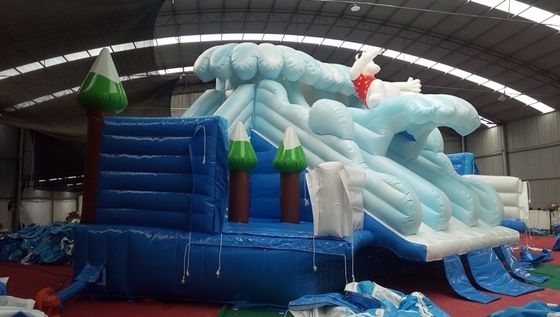 Tamanho personalizado Urso polar branco Parque aquático de diversões Casa de salto Castelo Slide Combo