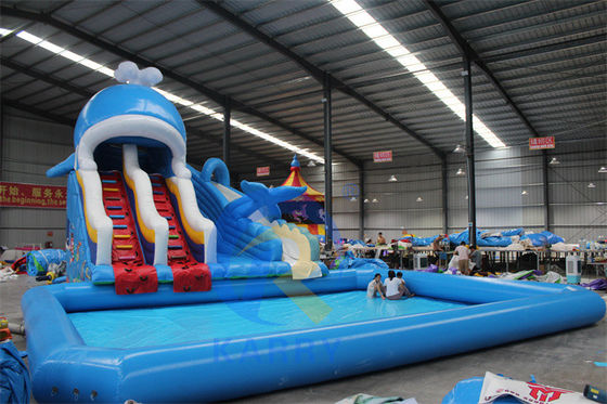 PVC portátil de 0,55 mm de lonas de água inflável com piscinas e brinquedos de bola de natação