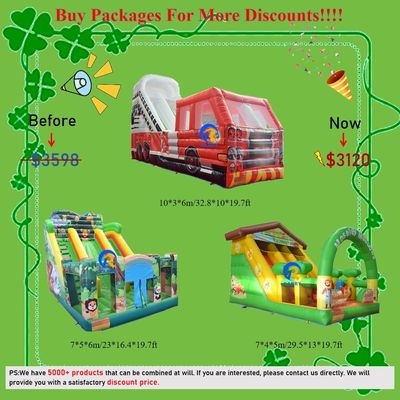 Slides de água infláveis com piscina para uso comercial