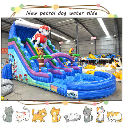 Entretenha as crianças com 3D Patrulhas infláveis Slide de água e piscina