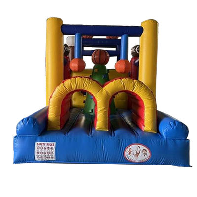 Unisex bola de desporto jogo pista terra campo de obstáculos inflável com casa de salto e escorrega