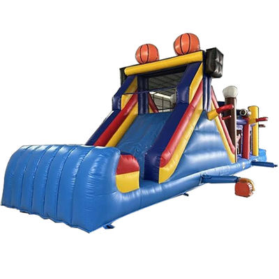Unisex bola de desporto jogo pista terra campo de obstáculos inflável com casa de salto e escorrega