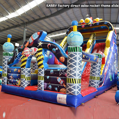 Casa de foguete inflável de PVC para aluguer de festas comerciais e jogos infláveis Moonwalk