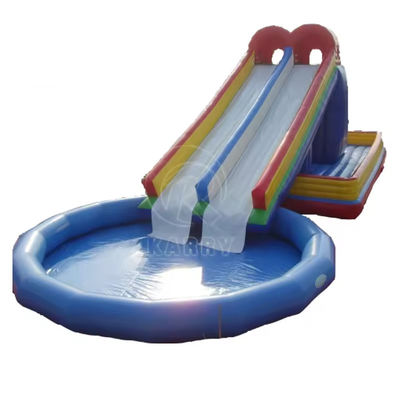 Parque aquático inflável ao ar livre Jogos aquáticos de estilo piscina redonda Slide com piscina