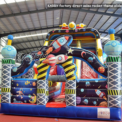 Casa de foguete inflável de PVC para aluguer de festas comerciais e jogos infláveis Moonwalk