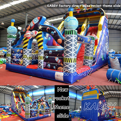 Casa de foguete inflável de PVC para aluguer de festas comerciais e jogos infláveis Moonwalk