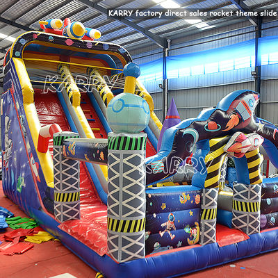 Casa de foguete inflável de PVC para aluguer de festas comerciais e jogos infláveis Moonwalk