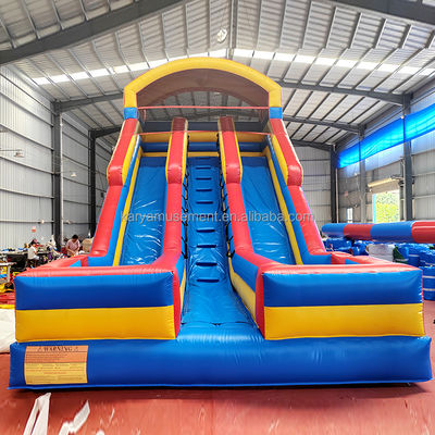 Jogos infláveis para crianças Aluguer de festas comerciais Slide de água inflável de PVC de duas faixas