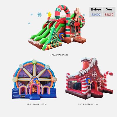 Outdoor Commercial Christmas Inflatable Bouncer Castle Slide Faixa etária 14 anos para cima