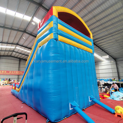 Jogos infláveis para crianças Aluguer de festas comerciais Slide de água inflável de PVC de duas faixas