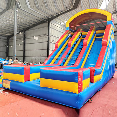 Jogos infláveis para crianças Aluguer de festas comerciais Slide de água inflável de PVC de duas faixas