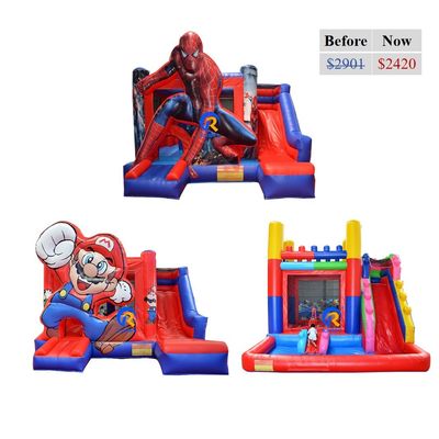 Unisex Commercial Grade Pvc Moonwalk Casa de salto inflável com escorrega e playground