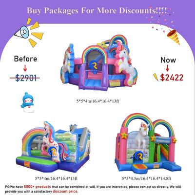 Unisex Commercial Grade Pvc Moonwalk Casa de salto inflável com escorrega e playground