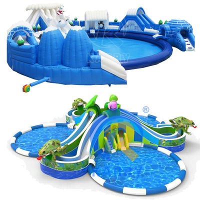 Parque aquático inflável personalizável Parque aquático móvel com capacidade máxima de 100-500 kg