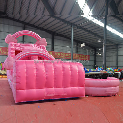 Meninas Pink inflável 26 pés piscina de escorrega de água Perfeito para aluguel comercial e diversão