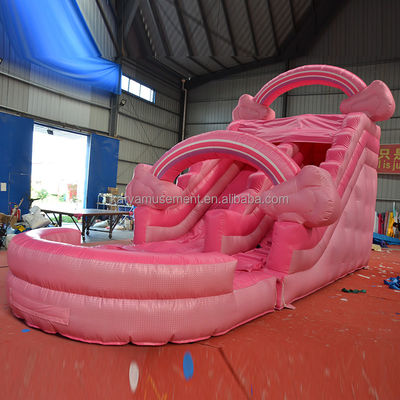 Meninas Pink inflável 26 pés piscina de escorrega de água Perfeito para aluguel comercial e diversão