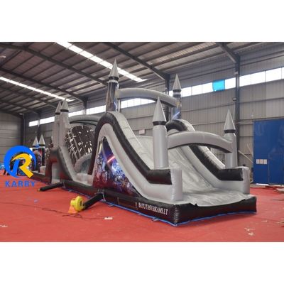 Características PORTABLE Cinza e Preto Curso de Obstáculos Inflável com Blower 18x3.5m Personalizado
