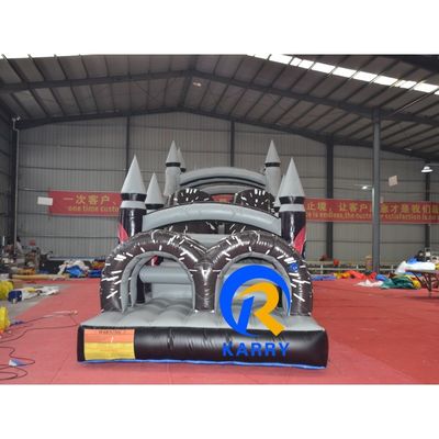 Características PORTABLE Cinza e Preto Curso de Obstáculos Inflável com Blower 18x3.5m Personalizado