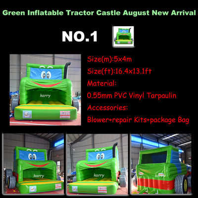 Casa de salto branca de carril duplo Tractor Air Bouncer Slide de água inflável pronto para o envio