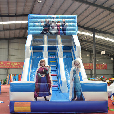 Casa de salto branca de carril duplo Tractor Air Bouncer Slide de água inflável pronto para o envio
