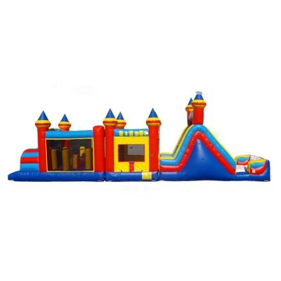Blue 48ft Marble Mania Curso de Obstáculos Inflável Multi Configurável Slide e Bounce