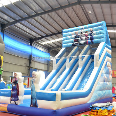 Impressão digital água inflável congelada Slide duplo N para entretenimento ao ar livre