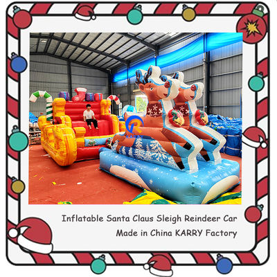Unisex Castelo Bouncy PORTABLE Natal trenó inflável para aluguel de festas de crianças