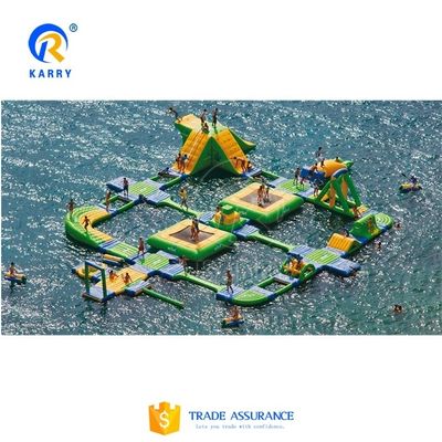 Parque aquático comercial Equipamento flutuante Parque aquático inflável com impressão digital