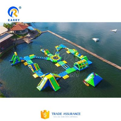 Parque aquático comercial Equipamento flutuante Parque aquático inflável com impressão digital