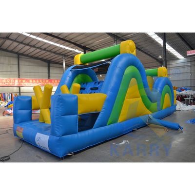 Curso de obstáculos inflável de tamanho personalizado e jogos esportivos para crianças no quintal exterior