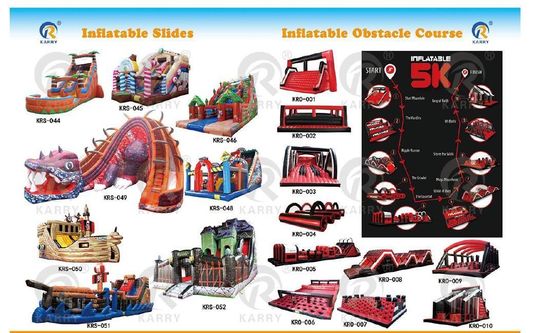Eventos de equipa Percurso de obstáculos inflável com certificação CE EN14960 e design PORTABLE