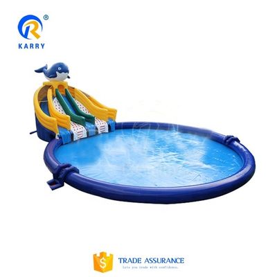 Entretenimento Flutuante na Água Parque de Deslizamentos de Água para Crianças com Piscina e Splash