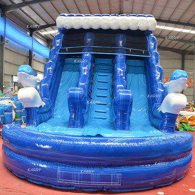 Crianças grandes inflável de água Slide duplo N Slide com impressão digital e sopro