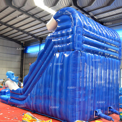 Crianças grandes inflável de água Slide duplo N Slide com impressão digital e sopro