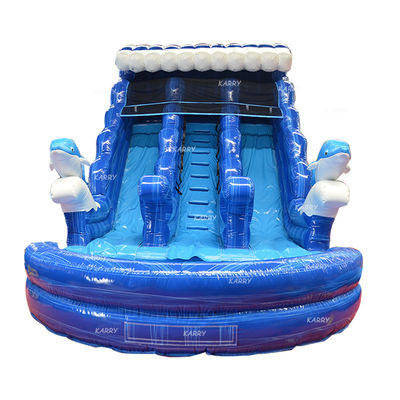 Crianças grandes inflável de água Slide duplo N Slide com impressão digital e sopro