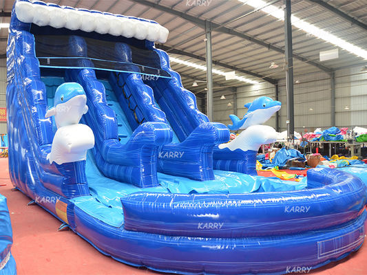 Crianças grandes inflável de água Slide duplo N Slide com impressão digital e sopro