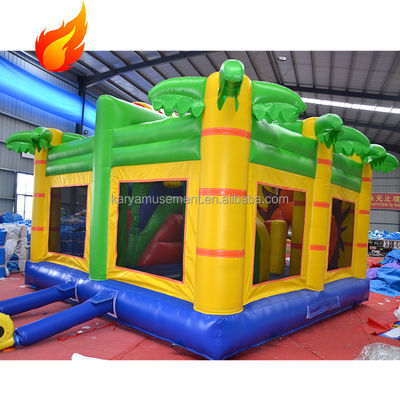 Tamanho e cor personalizados Castelo de salto com deslizamento Hot Jungle Lion Inflatable Castle