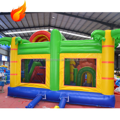 Tamanho e cor personalizados Castelo de salto com deslizamento Hot Jungle Lion Inflatable Castle