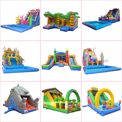 Logotipo personalizado PVC Parque aquático inflável Slide de jogo N Slip para crianças grandes diversão interminável