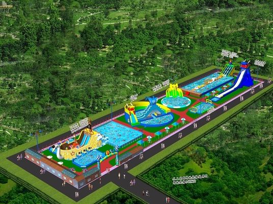 5-10 Crianças permitem parque aquático inflável no Resort Hotel para diversão e emoção